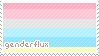 a genderflux flag stamp